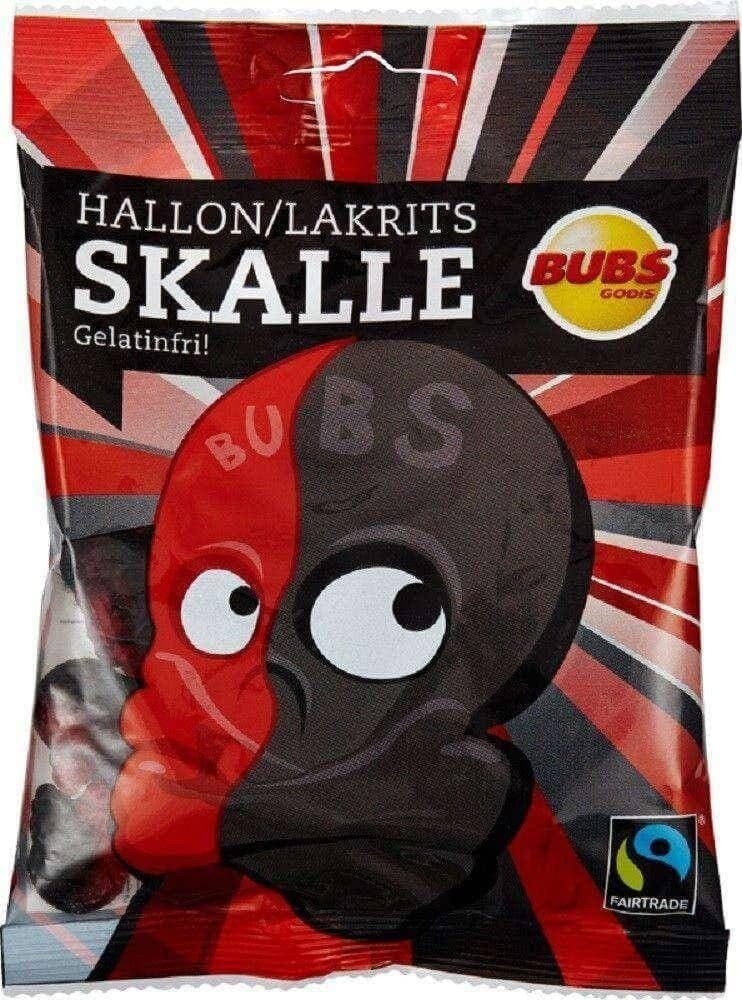 Bubs Godis Skulls Raspberry & Liquorice 90g