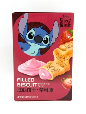 Disney Stitch Filled Biscuit Strawberry Flavor 50g