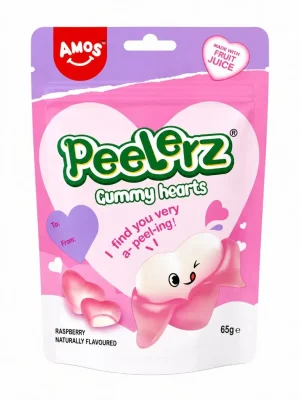 AMOS Peelerz Gummy Hearts 65g